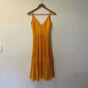 Aritzia Yellow Pleated Dress XS NWOT